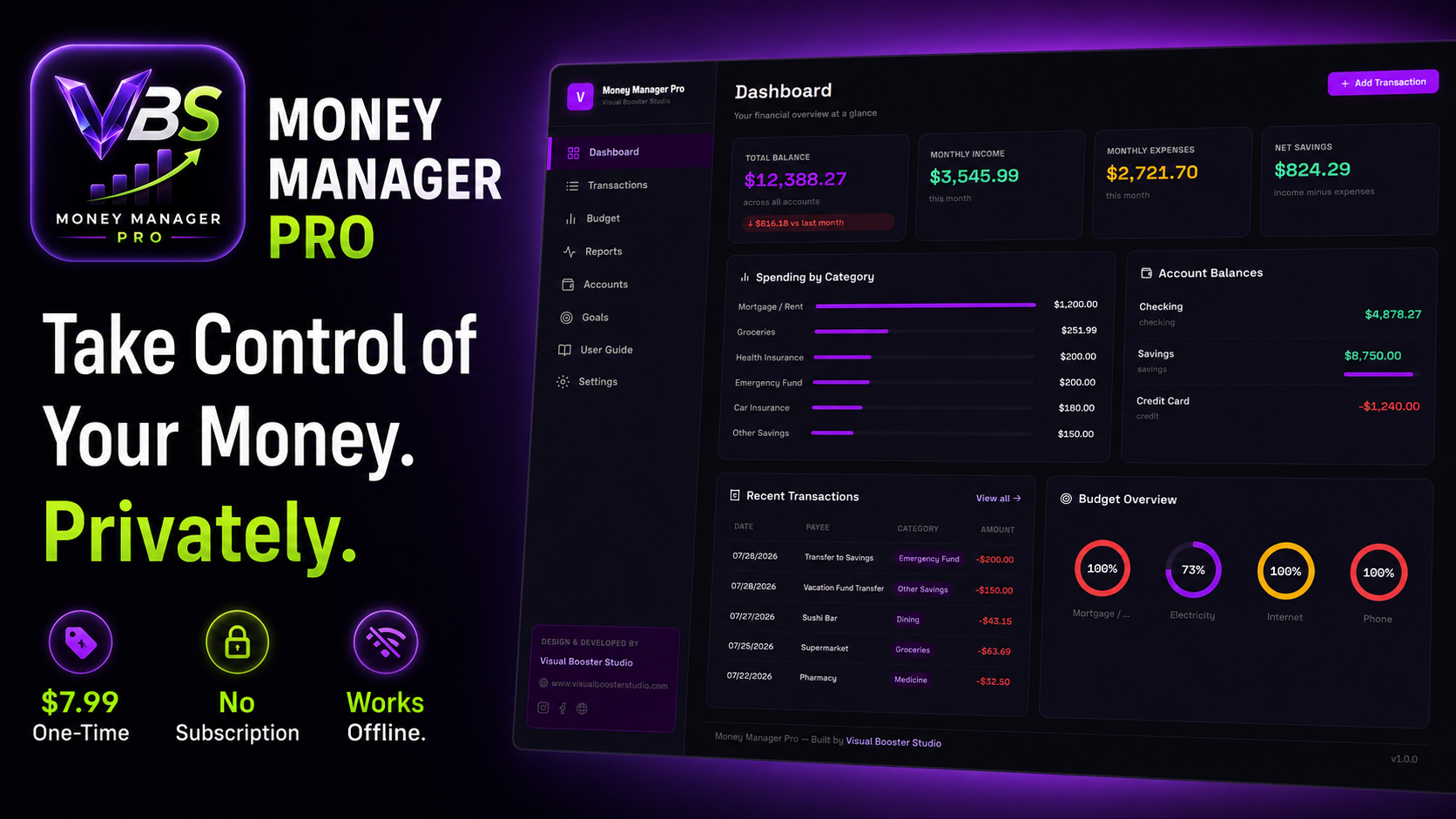 VBS Money Manager product walkthrough